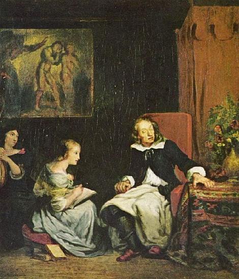 Eugene Delacroix Milton diktiert seinen Tochtern das Spain oil painting art